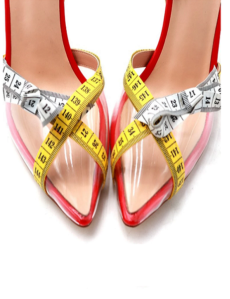 Louboutin measuring clearance tape heels