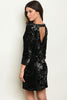 Black Sequins and Velvet Dress