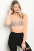 Sheer Nude  Ruched Sleeved Top